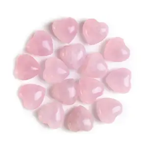 Натуральный розовый кварц, кристалл в форме сердца, лечебный кристалл в форме сердца, чакра в форме сердца с положительной энергией, полированное сердце