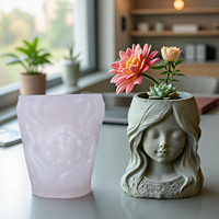 Dumo Fille endormie Bougie Tasse en plâtre Moule en silicone Simulation Fille Bougie parfumée Moule pour tasse DIY Making Cement Cup Flower Pot