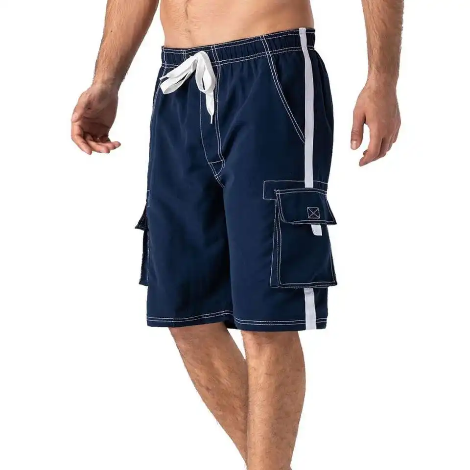 Custom Logo Men's Summer Quick Dry Beach Wear Swimming Shorts Swim Trunks For Men Mens White Shorts