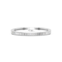 Bijoux en or blanc 18 carats avec diamant de laboratoire certifié IGI, taille baguette, unisexe, classique, pour mariage, fiançailles et cadeau de fête