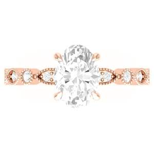 Anillo de Compromiso Elegante para Mujer con Diamante Ovalado de 2 Quilates Cultivado en Laboratorio, Oro de 14K, Certificado IGI, Joyería para Bodas y Fiestas - Product Image 4