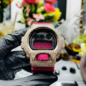 Hip Hop Moissanite Diamond Digital <b>Watch</b> Iced Out Choronograoh Luxury Statement Bust Down <b>Watch</b> For Unisex wear - Product Image 4