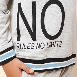 Survêtement pour enfants Ensemble à manches longues avec ourlets côtelés Jogging et haut douillets doublés en polaire - Product Image 6