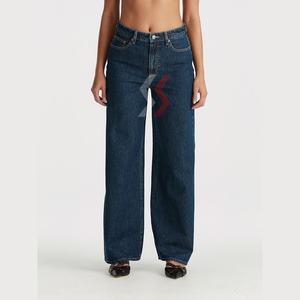 กางเกงยีนส์สำหรับผู้หญิงกางเกงคาร์โก้ผ้ายีนส์ใส่สบายระบายอากาศได้ดีดีไซน์ออกแบบได้ตามต้องการ - Product Image 3