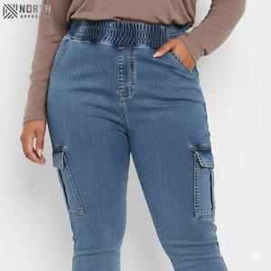 Meilleure qualité sur mesure séchage rapide denim jean pantalon taille moyenne style décontracté bouton décoration hiver vêtements de rue prix de gros - Product Image 4