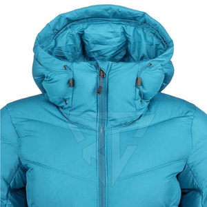 Veste matelassée pour femme de haute qualité, séchage rapide, respirante, en polyester tricoté, imperméable, hiver, fermeture éclair, à capuche, vente en gros - Product Image 4
