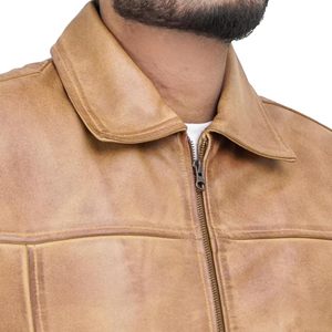 2026 Custom Cool Retro Style Coated Leather Autumn Varsity <b>Jackets</b> for <b>Men</b> Stand Collar Front Logo Hooded Available Black <b>White</b> - Product Image 2