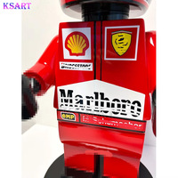 Support de casque de course en fibre de verre, sculpture de modèle de voiture de course F1, figurine en briques, décoration artisanale en résine