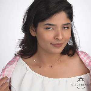 Collier en argent sterling 925 Silverings L.O.V.E en or rose avec pendentif en forme de lettre pour cadeau - Product Image 3