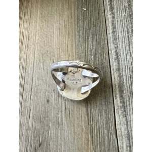 Navajo-Made Kingman Turquoise & <b>Sterling</b> <b>Silver</b> Ring Cultural Collectible Jewelry Size 8.5 - Product Image 4