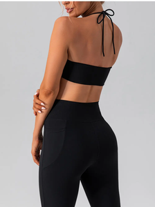 เสื้อกล้ามสายเดี่ยวคล้องคอของผู้หญิงเสื้อครอปโยคะฟิตเนสขนาดพลัส - Product Image 3