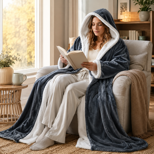 Peignoir <span class=keywords><strong>chauffant</strong></span> électrique de luxe à capuche, chauve-souris chauffante portable pour l'hiver, idéal pour le canapé, la chambre et la maison - Product Image 5