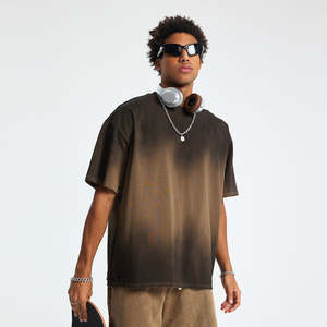 T-shirt unisexe coupe classique délavé à l'acide avec logo personnalisé, impression graphique 3D, vêtements unis, 100 % coton, vente chaude OEM - Product Image 6