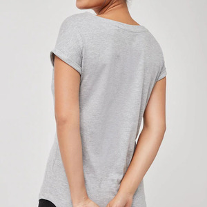 Camisetas de manga corta de verano para mujer a la moda 100% algodón de punto personalizado al por mayor DISEÑO DE Panel de gran tamaño en blanco para hombres y mujeres - Product Image 2