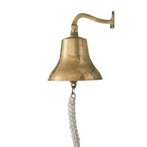 Campana de barco náutico pulido de oro alto Artículos de decoración de pared de latón Campanas colgantes Decoración DE BODA Artesanía Campana de puerta hecha a mano - Product Image 2