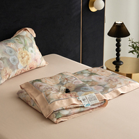 Sndon Vente chaude Ensemble de housse de couette 100% Lyocell Tencel Ensemble de literie imprimé fleurs Ensemble de draps