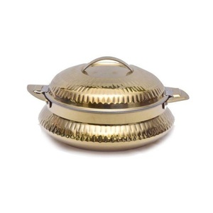 Récipient alimentaire incrustation d'os finition marmite couvercle martelé utilisation de restauration qualité Standard servant des aliments marmite arrondie - Product Image 2