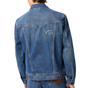 Chaqueta de mezclilla recubierta de estilo informal de invierno para hombre con decoración de botones Método de tejido no tejido de viscosa Suministro ODM - Product Image 3