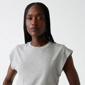 T-shirts pour femmes en coton biologique 100% à la mode-T-shirt surdimensionné à épaules tombantes en vrac de style dernier cri pour femmes - Product Image 5