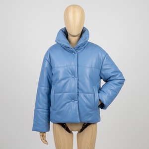 Chaqueta de Invierno Corta para Mujer, Personalizada, de Cuero PU, Acolchada, Informal, Gruesa y Cálida - Product Image 1