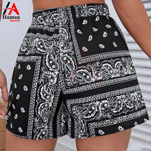 Shorts pour femmes à la mode respirant léger 180GSM Polyester Style confort haute ceinture élastique - Product Image 4