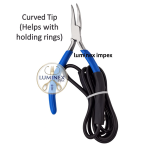 Alicates de Punta Curva con Conexión a Tierra de Alta Calidad, Acero Inoxidable, para Fabricación de Joyería y Soldadura de Cadenas - Product Image 1