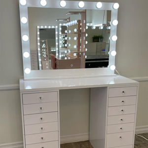 Thực tế Vanity bàn với Dễ dàng lắp ráp lớn gương thích hợp cho các nhà bán lẻ đồ nội thất Vanity bàn cho trang điểm Glass Top - Product Image 2