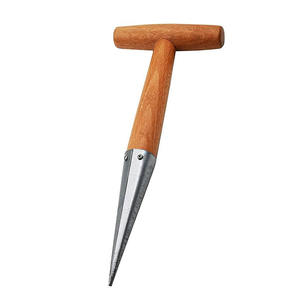 Outil de jardinière avec poignée en forme de T en bois Dibber outil de jardin ampoule planteur gants de jardinage plantation semis transplantation - Product Image 3