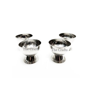 Ensemble de six tasses à crème glacée de taille personnalisée en acier inoxydable couleur argent tasse de service à crème glacée à bon prix - Product Image 2