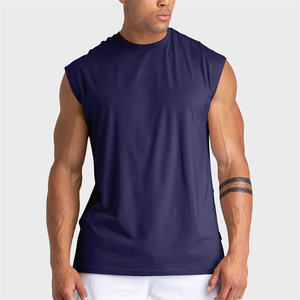 Débardeur sans manches sur mesure pour hommes, tissu en coton léger avec col rond et coupe ample, vêtements de plein air confortables - Product Image 4