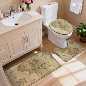Custom Printed <b>Bath</b> Mat Bathroom Rug <b>Set</b> for Bathroom Non-Slip <b>Shower</b> Curtain <b>Bath</b> Mat - Product Image 5