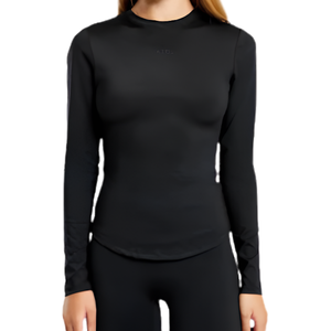 Haut de yoga sans couture respirant pour femme, débardeur torsadé à manches longues, soutien-gorge de sport, vêtements de fitness en polyester/nylon, personnalisable OEM - Product Image 1
