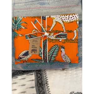 Conjunto de Pijama con Estampado Floral de Jungla, Talla Única, Transpirable, Cintura Elástica con Botones y Cordón Ajustable, para Familias y Damas de Honor, Color Naranja - Product Image 6