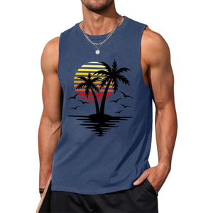 Débardeur de haute qualité Muscle Fit 100% coton côtelé débardeur hommes Gym entraînement Streetwear T-Shirt sans manches - Product Image 1