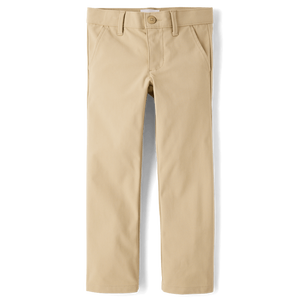 Pantalones Chinos Premium para Niñas de The Children's Place para Uniformes Escolares, de Secado Rápido y Diseño Ajustado en Colores Arena/Mar - Product Image 1