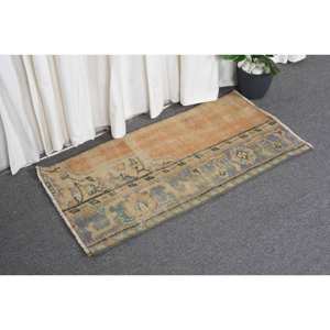 Alfombra de lana turca Vintage 16X32 pies Beige y azul estilo tradicional patrón de retazos respaldo de látex para decoraciones de sala de estar - Product Image 3