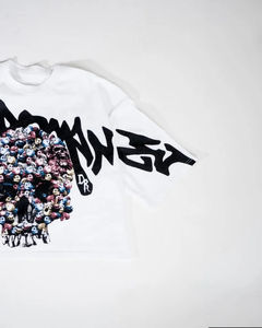 เสื้อครอปผ้าฝ้ายสะพายไหล่โอเวอร์ไซส์พิมพ์ลายดิจิตอลกราฟิกผ้าฝ้ายน้ำหนักมาก - Product Image 4