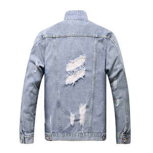 Venta al por mayor de la ropa de estilo más popular de los hombres chaqueta de mezclilla nueva llegada últimas tendencias de moda Streetwear chaquetas de mezclilla desgastadas - Product Image 2