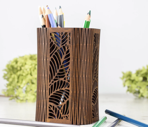 Organisateur de bureau en bois fabriqué à la main porte-stylo en bois stockage pour bureau maison Unique porte-stylo Unique - Product Image 1