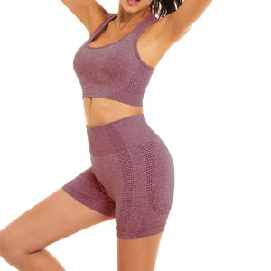 Conjunto de Dos Piezas de Verano, Top Corto sin Mangas de Punto, Conjunto de Dos Piezas 2026, Conjunto Sexy de Top Deportivo Floral para Club, Yoga, Brasier y Pantalones Cortos para Mujer - Product Image 4