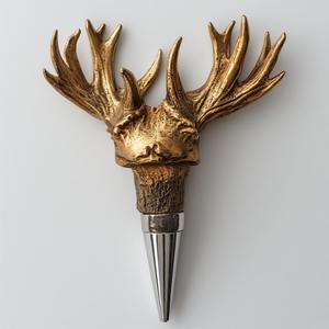 Hand-Finished Brass Pewter Alloy Custom <b>Wine</b> <b>Bottle</b> <b>Stopper</b> Christmas Design Intricate Scrollwork Luxuriously Smooth Edge - Product Image 2