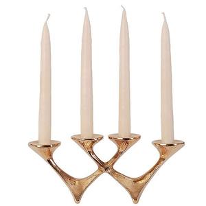 เชิงเทียนโลหะขนาดเล็กดีไซน์เรียบหรูของตกแต่งทำมือของตกแต่งด้วยแสงสีโรสโกลด์อเนกประสงค์ - Product Image 5