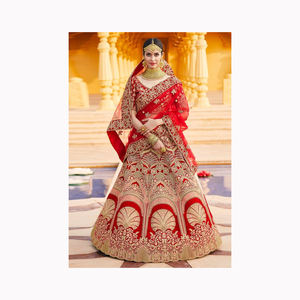 Best Seller tradicional étnico indio paquistaní Lehenga & Dupatta Set Georgette con bordado trabajo costura completa ropa de fiesta - Product Image 6