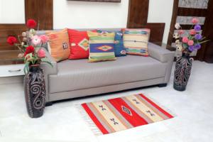 Tapis en coton tissé à la main, pelucheux, lavable, multi-usages - Product Image 2