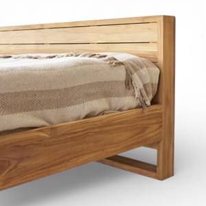 Modern Minimalist Solid Teak Wood Hand Carved <b>Storage</b> Platform <b>Bed</b> <b>Frame</b> Japanese Style Low Profile <b>Queen</b> Size Home Hotel - Product Image 4