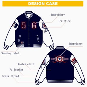 2025 nuevo personalizado doble botonadura cuello alto manga larga bordado Streetwear Letterman Varsity chaqueta para hombres - Product Image 6