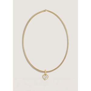 Solis Heart Diamond Pendant <b>Necklace</b> with Ribbed Design Elegant Diamond Charms - Product Image 1