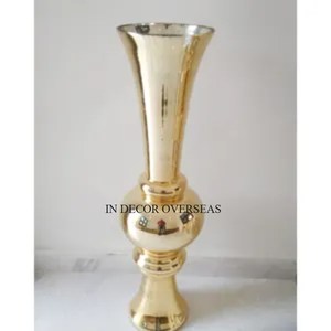 Jarrón de trompeta de decoración de boda de Metal de calidad Superior con acabado antiguo de latón de aspecto llamativo de diseñador único más exigente - Product Image 4