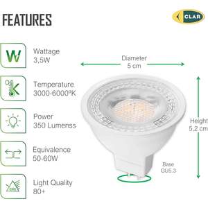 GU5.3 <b>LED</b> Bulb MR16 3.5W <b>LED</b> Product Category <b>LED</b> Lighting - Product Image 2