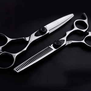 Juego de tijeras para el cabello de acero inoxidable de 5,5 pulgadas para barbería, tijeras de adelgazamiento para salones de peluquería, Kit de tijeras de peluquero - Product Image 1